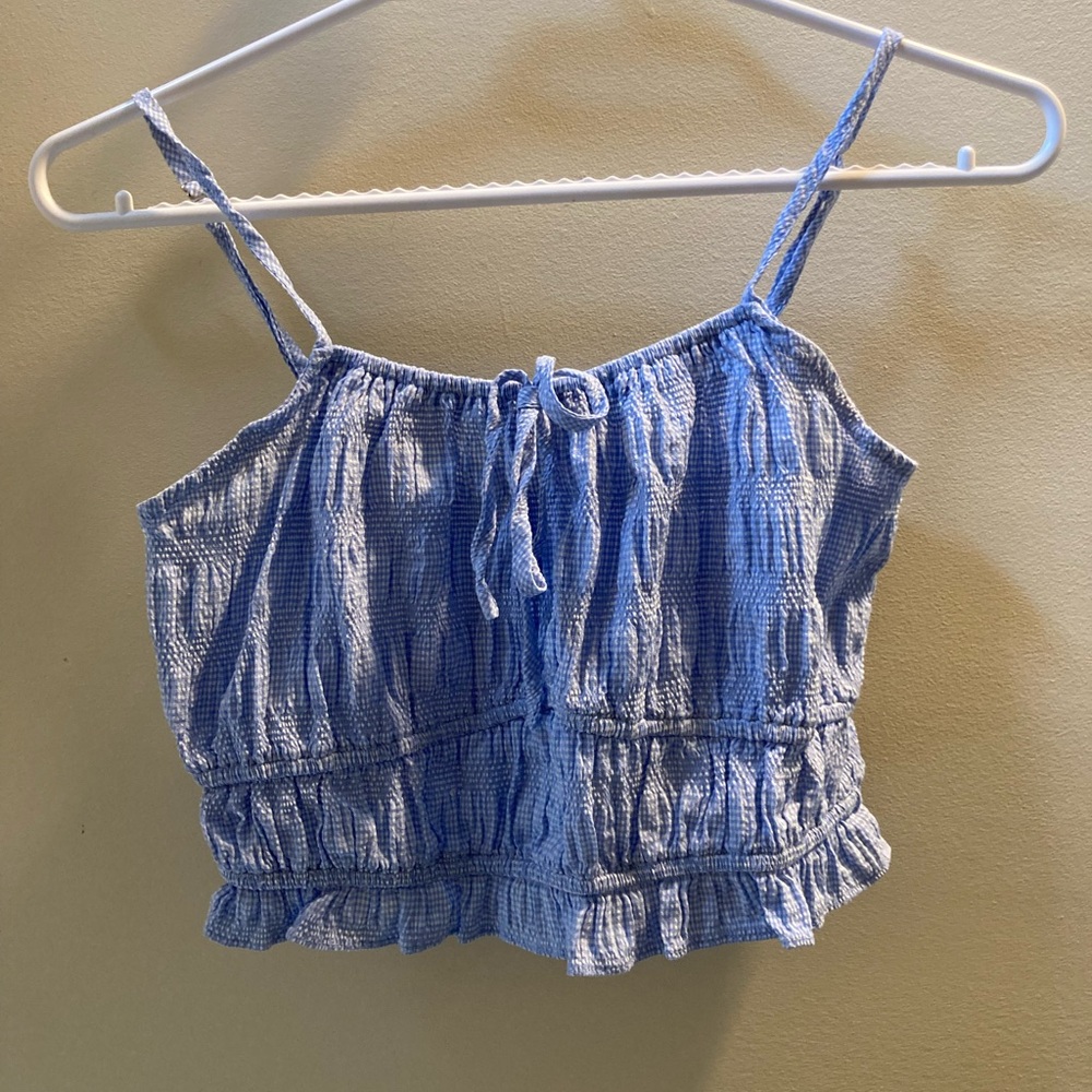 Blue Smocked Women's Top